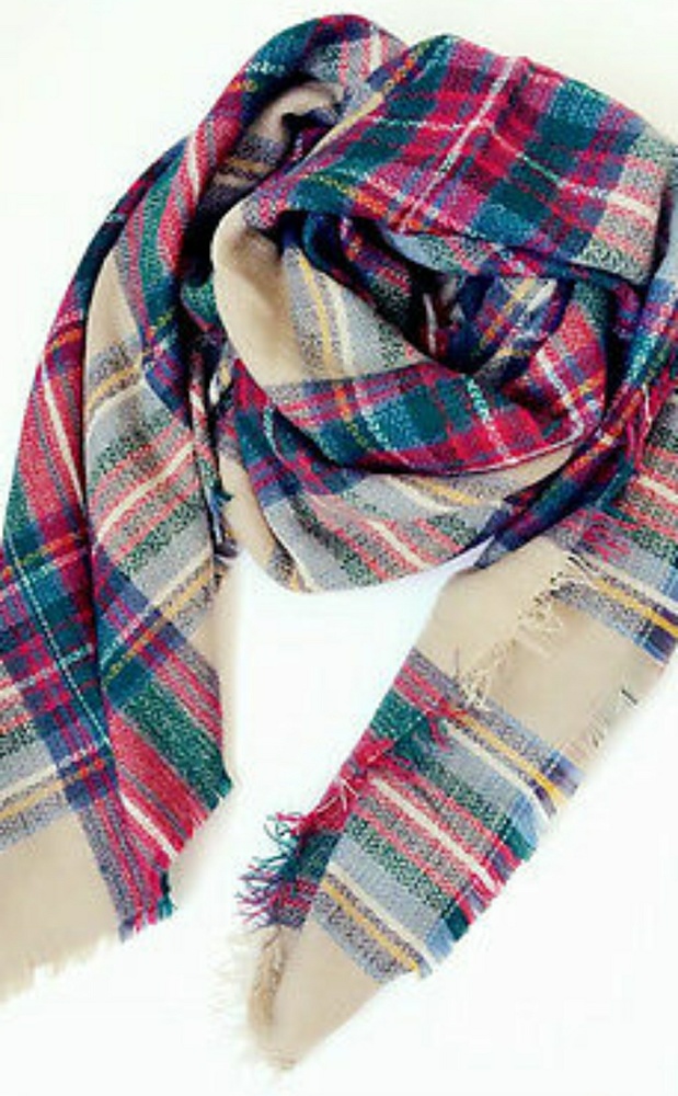 LAST CHANCE NWOT Huge plaid blanket scarf - Picture 1 of 2
